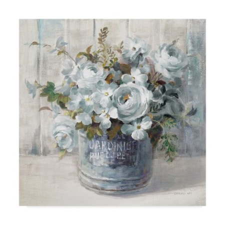 Danhui Nai 'Garden Blooms I Blue Crop' Canvas Art,24x24